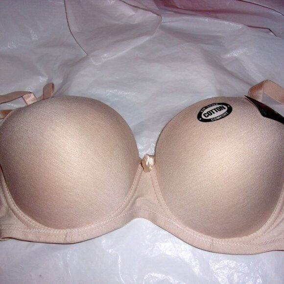 Sofra Light Beige Full Cup Plain Cotton 42D Bra NWT - Picture 2 of 9